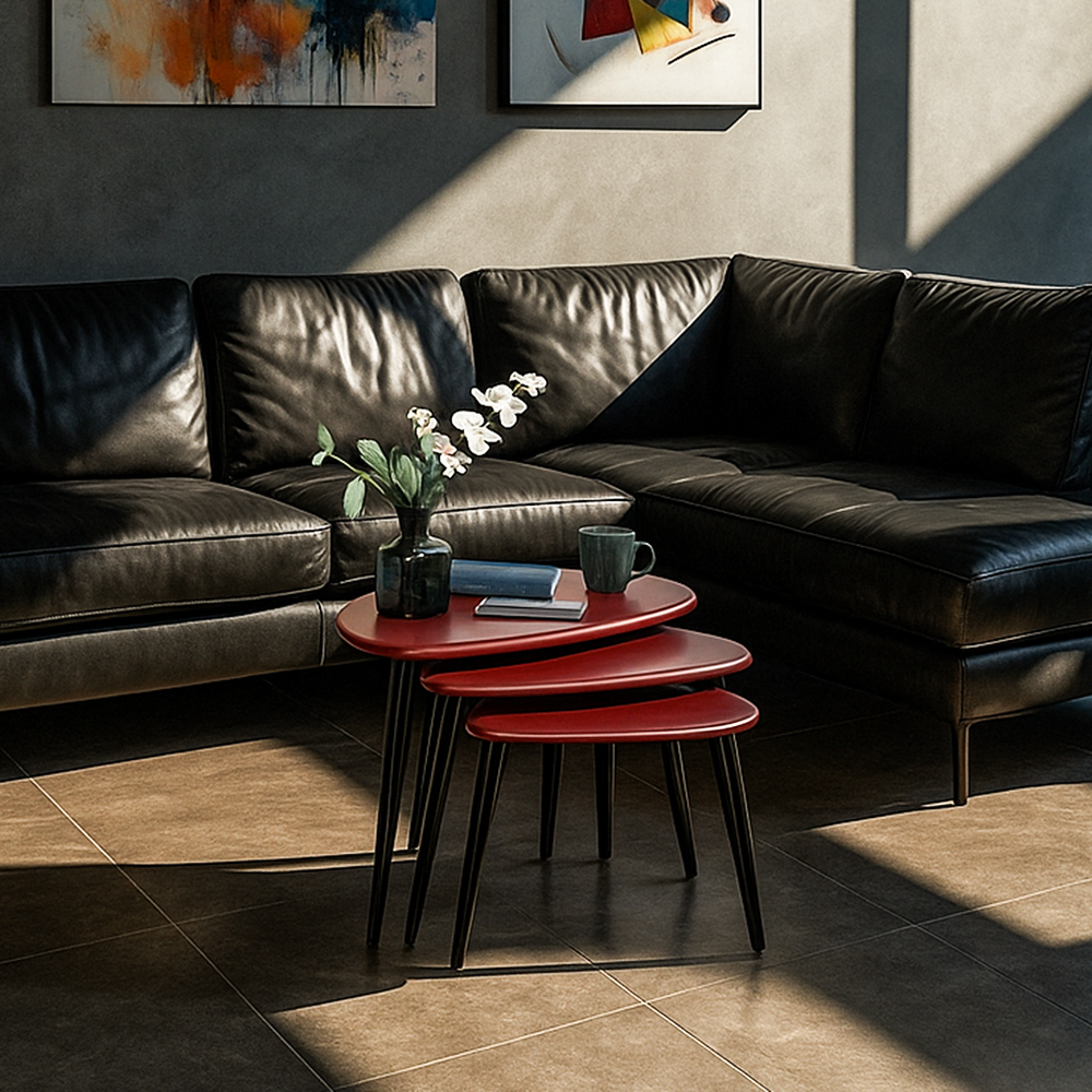 vornom mobilya zigon bordo sehpa seti ahsap ayakli modern tasarim