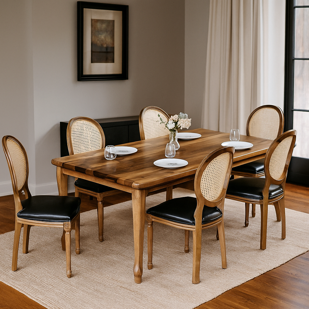 ceviz yemek masasi seti vornom mobilya