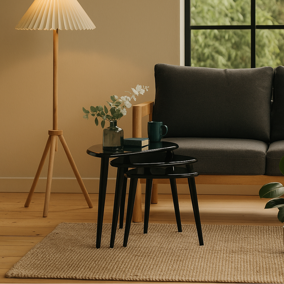 lake siyah zigon sehpa seti vornom mobilya