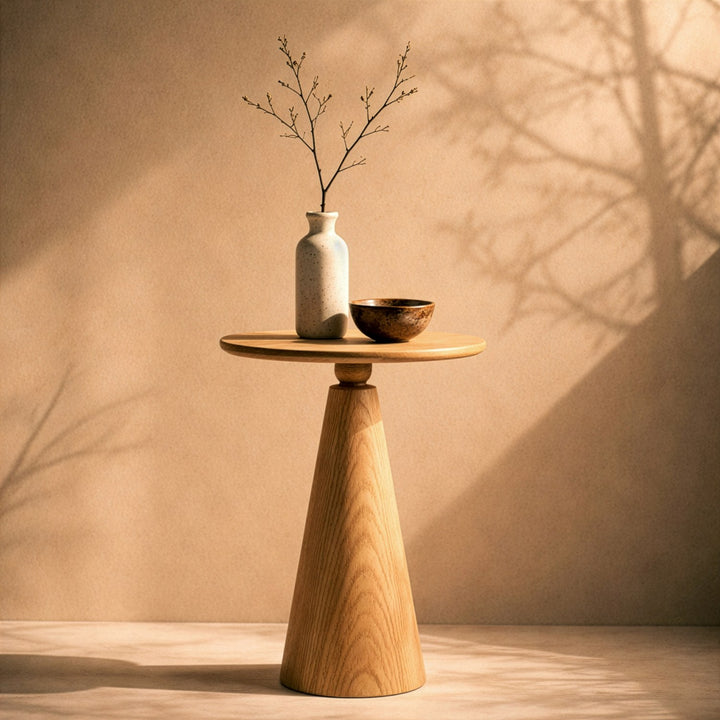 Doğal Ahşap Mantar Sehpa - Masif Kayın Modern Tasarım