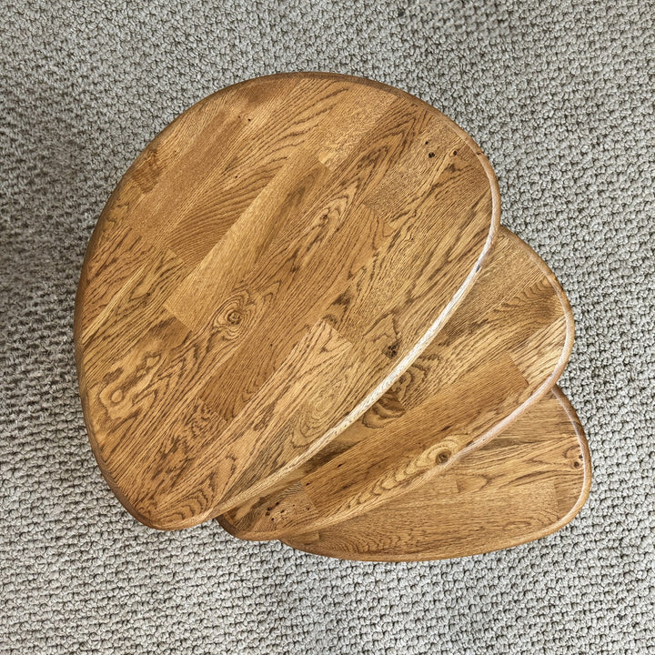 3lu kestane zigon sehpa takiminin kus bakisi gorunumu vornom