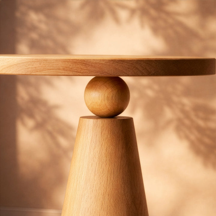 Doğal Ahşap Mantar Sehpa - Masif Kayın Modern Tasarım