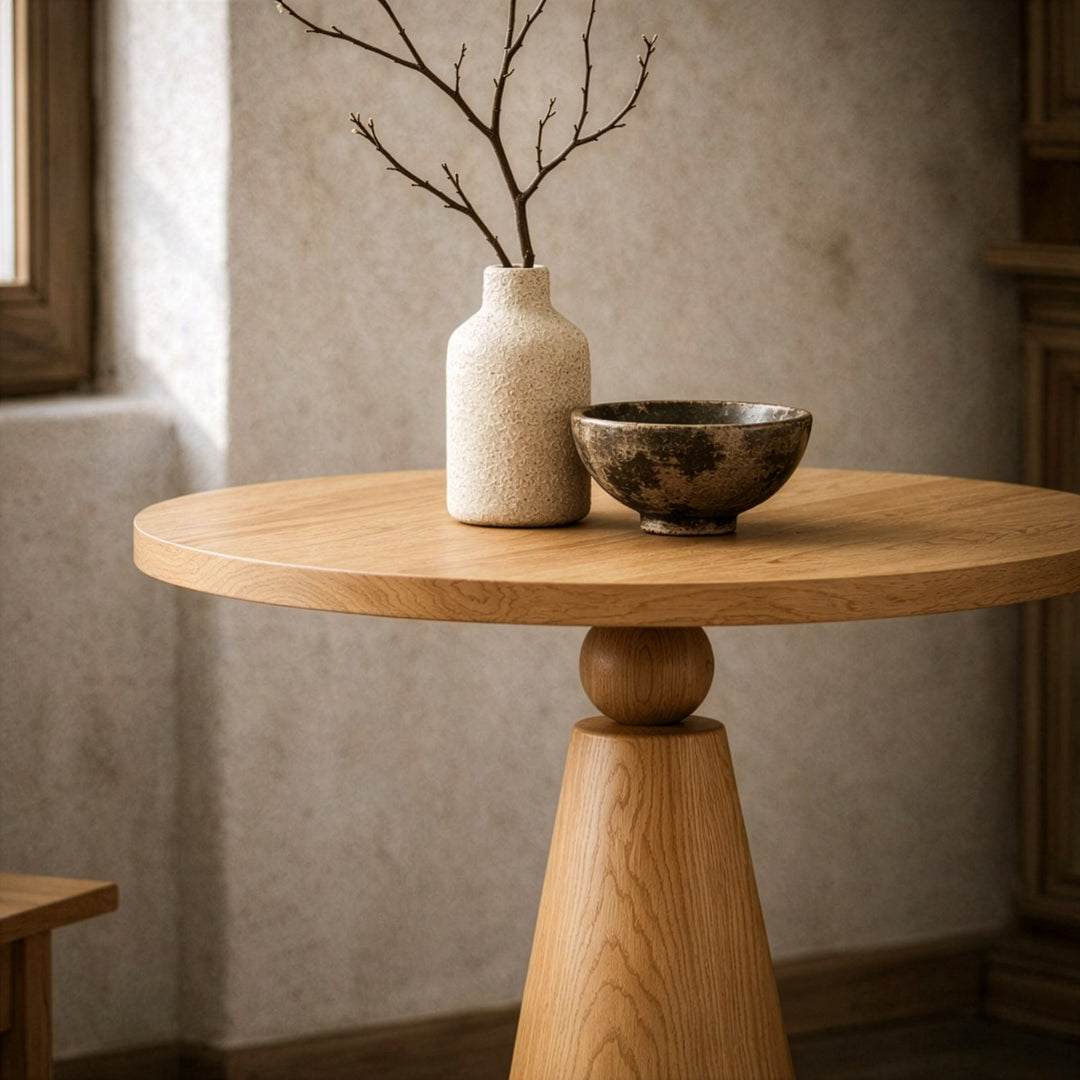 Doğal Ahşap Mantar Sehpa - Masif Kayın Modern Tasarım