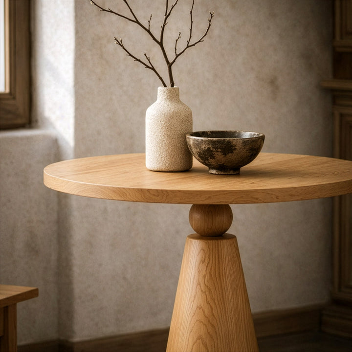 Doğal Ahşap Mantar Sehpa - Masif Kayın Modern Tasarım