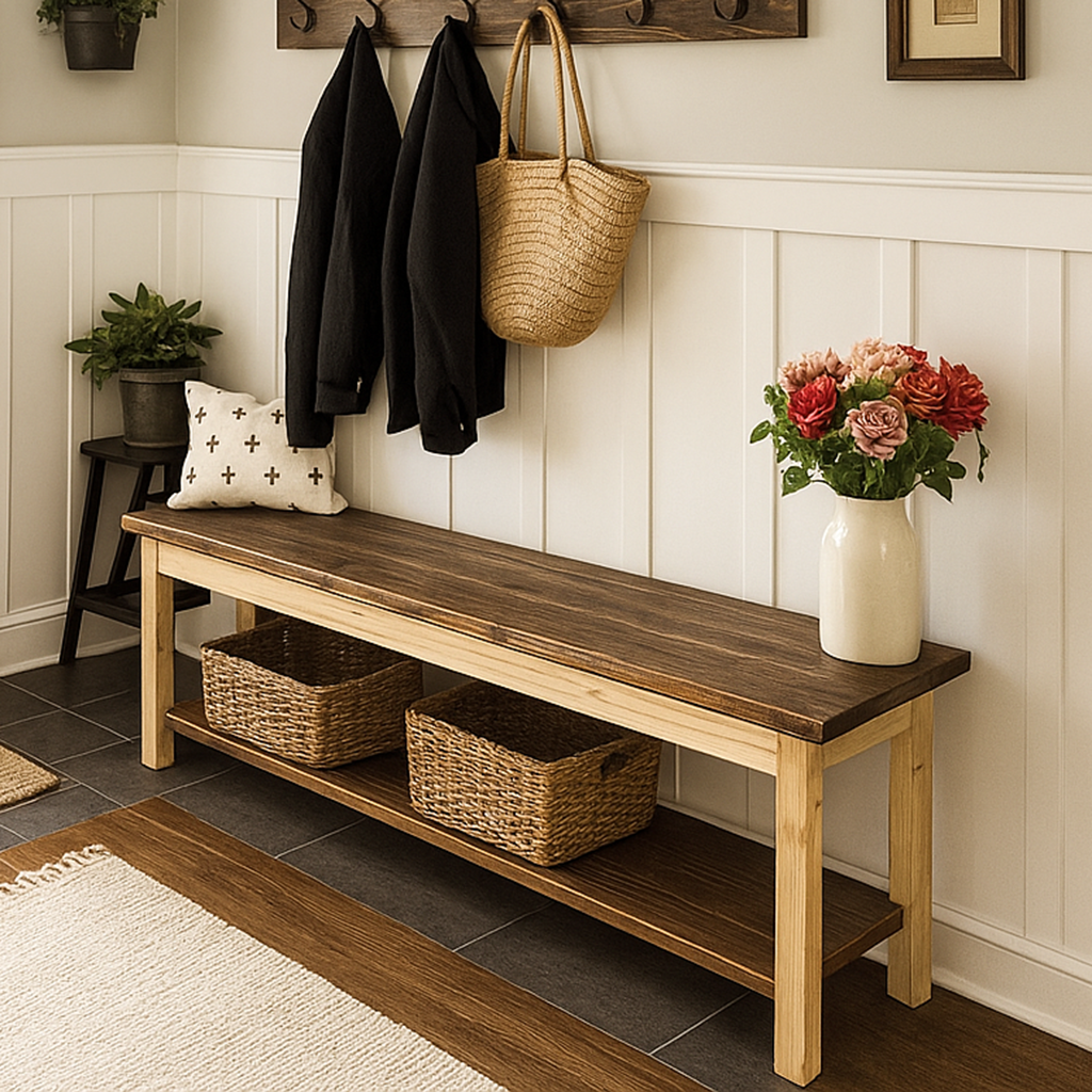 vornom mobilya ahsap kapi onu hol antre bench