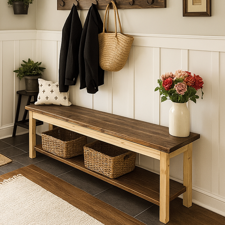 vornom mobilya ahsap kapi onu hol antre bench