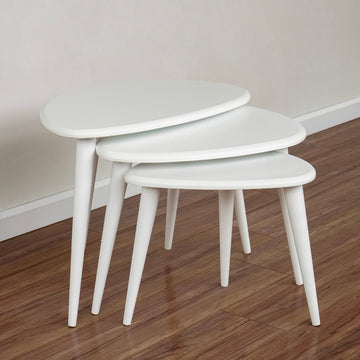 minimalist beyaz zigon sehpa takimi modern ve estetik tasarimiyla odaniza siklik katacak vornom