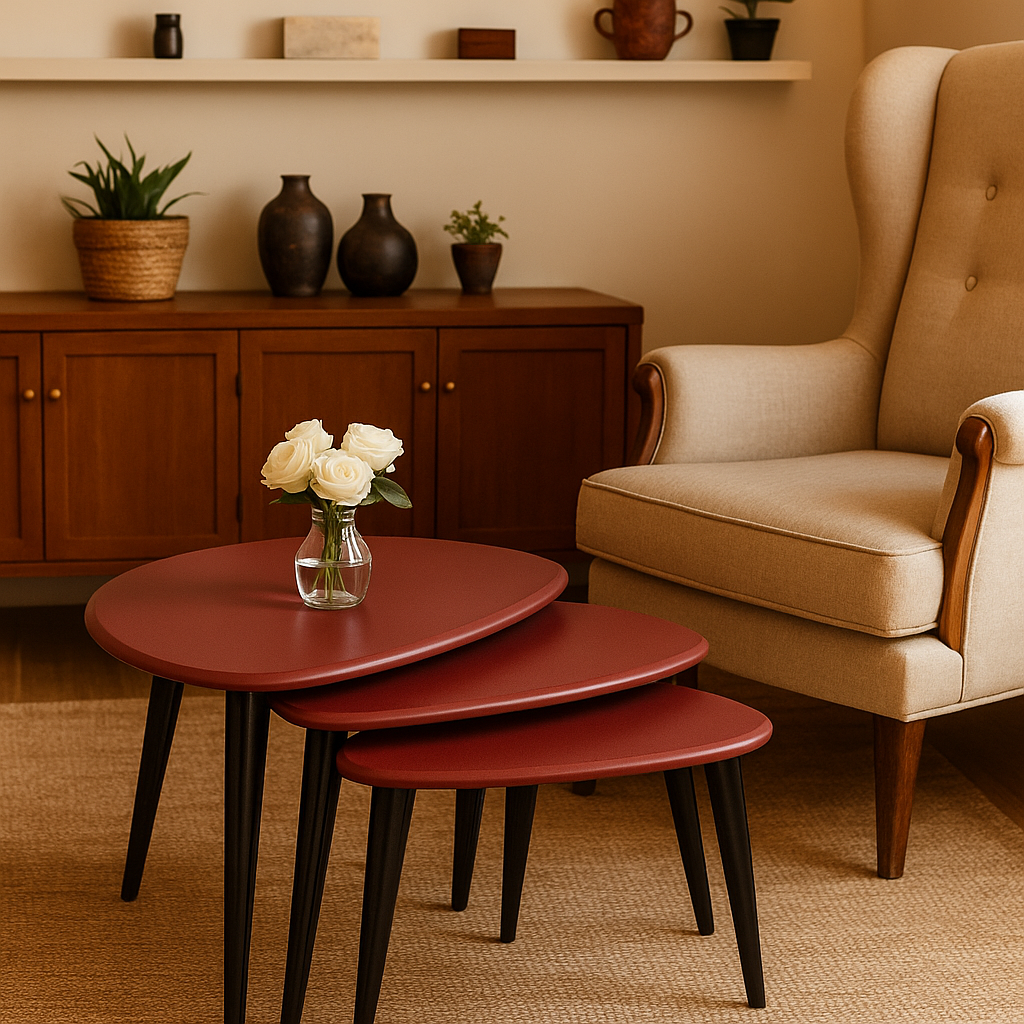 bordo lake zigon sehpa siyah konik ayakli vornom mobilya