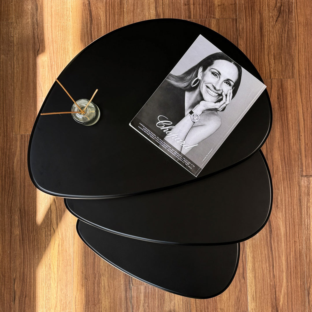 Zigon sehpa seti estetik ve fonksiyonel mat siyah tasarim vornom