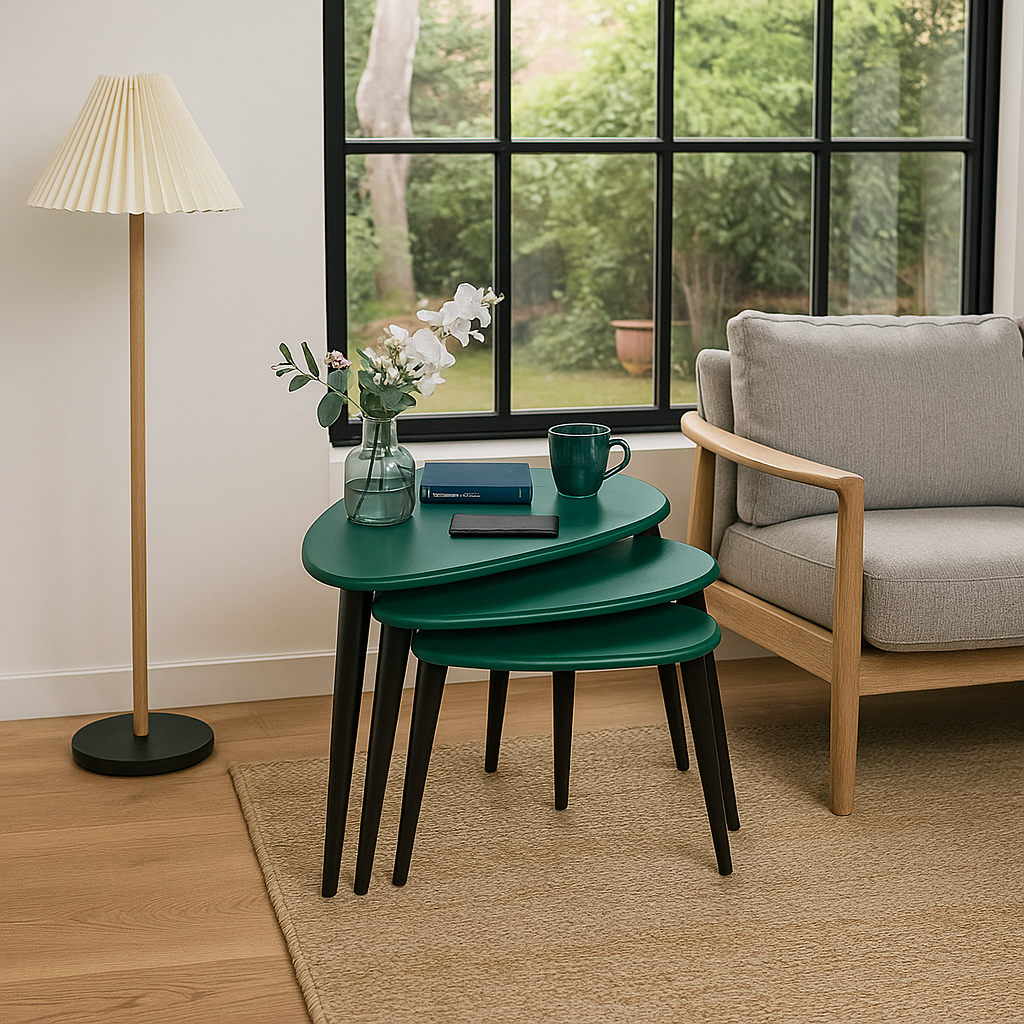 yesil zigon sehpa takımı vornom mobilya