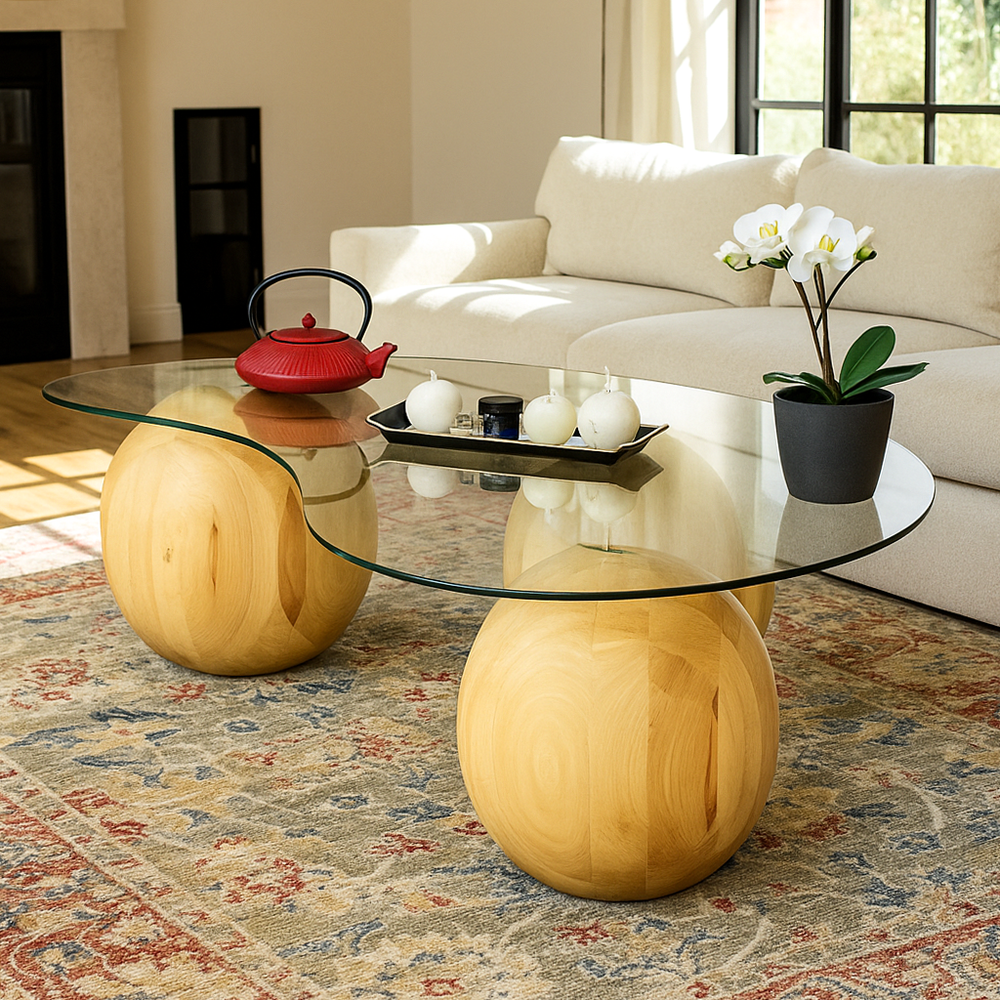 cam orta sehpa top ayakli vornom mobilya