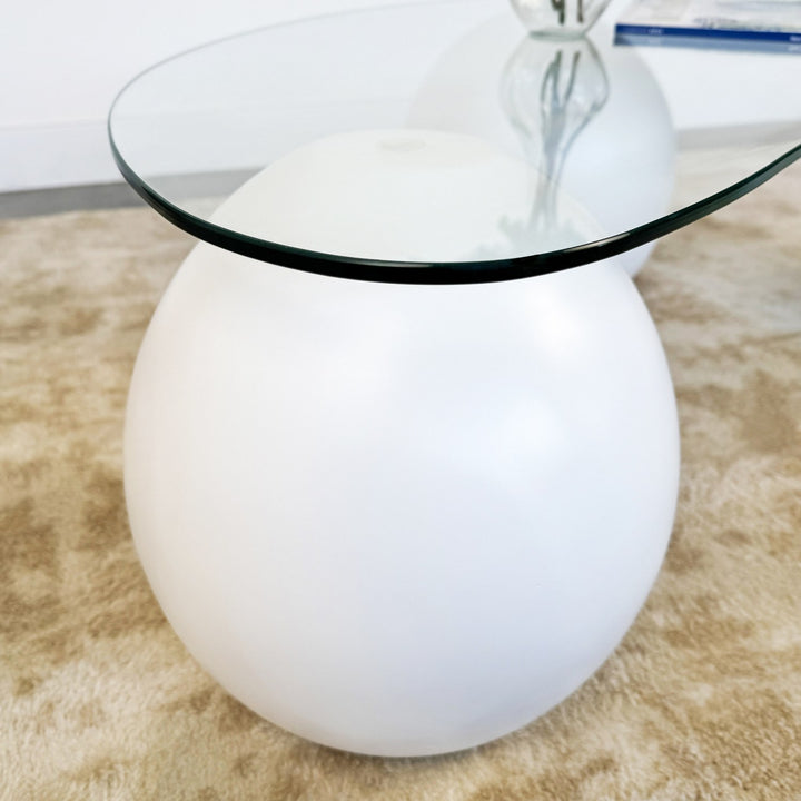 cam orta sehpa ayagi beyaz top tasarim seffaf cam salon icin pratik secim vornom