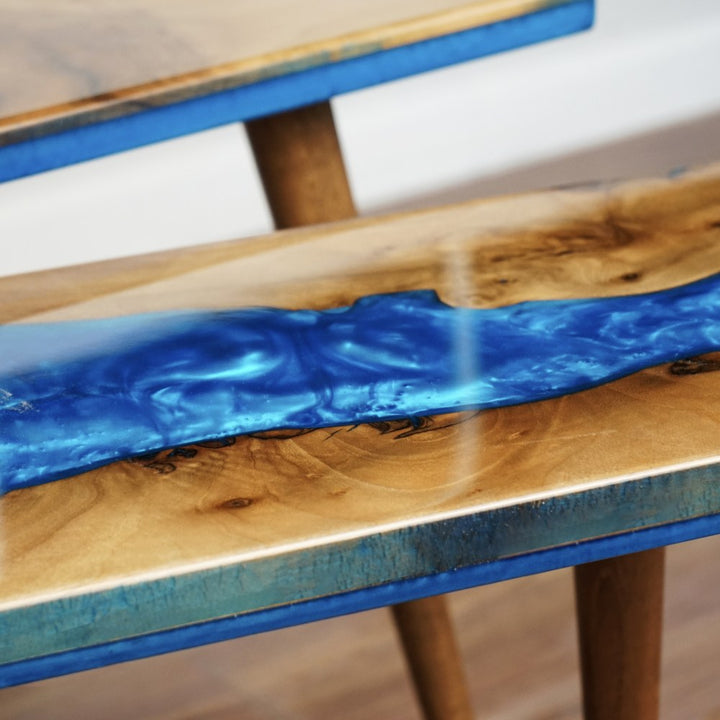 sanat eseri gibi gorunen epoksi zigon sehpa