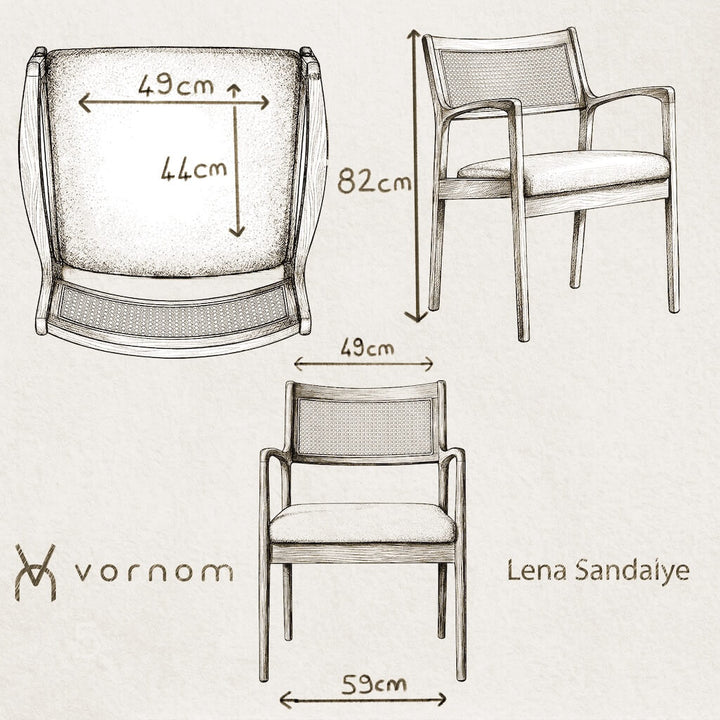 Mid-Century Modern Kayın Ahşap Kollu Sandalye