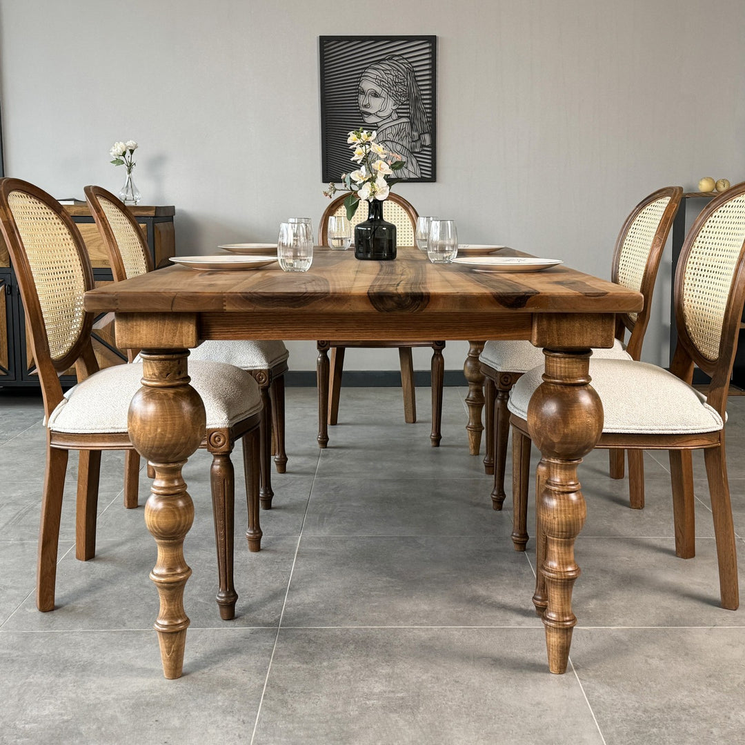 torna ayakli luks ceviz yemek masasi luks vornom