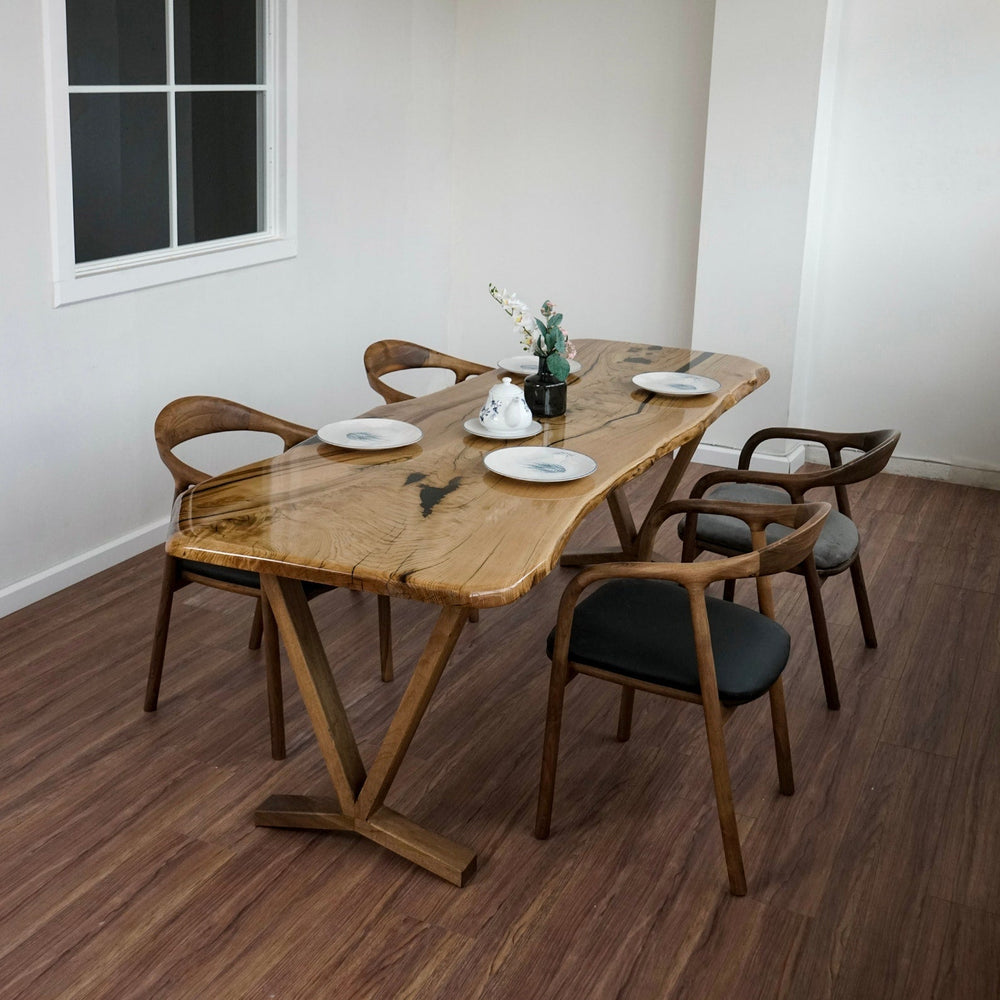 masif kestane agaci epoksi dogal kenarli masa sik ve ozgun vornom